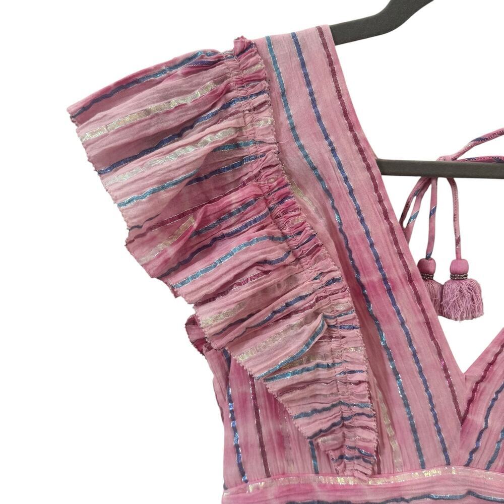 Saylor Stephania Tiered Maxi Dress in "Fuchsia" Pink Metallic Size XS - Picture 7 of 8
